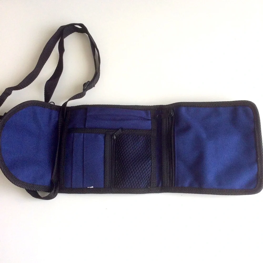 BASS Crossbody Canvas Travel Wallet Passport Large Document Compartment 7”x 6”